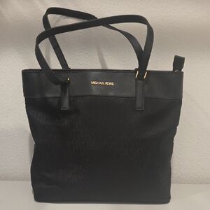 Michael Kors Black Tote with Gold Logo Hardware
